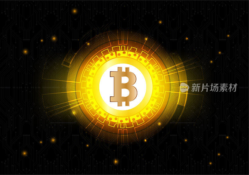 Abstract Vector Background of Bitcoin digital currency for Technology, Business and Online Marketing